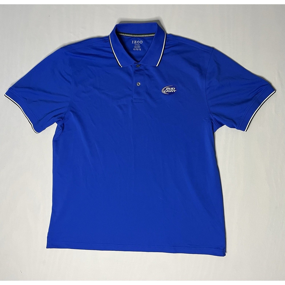 Budweiser Bud Light Polo Shirts Men's XL Red & Blue Short Sleeve Uniform Lot X2 - Picture 9 of 15